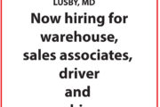 HELP WANTED  AT SNEADE'S ACE HOME CENTER, 11861 H.G.TRUEMAN RD, LUSBY, MD