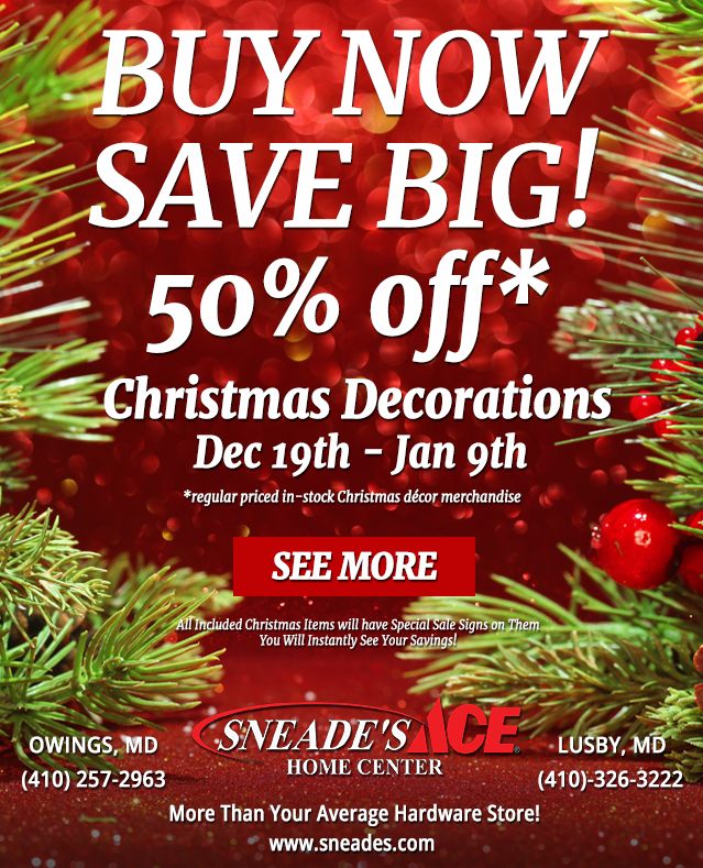 50 off Holiday Ornament Sale Email Buy Now Save Big - Sneades Ace ...